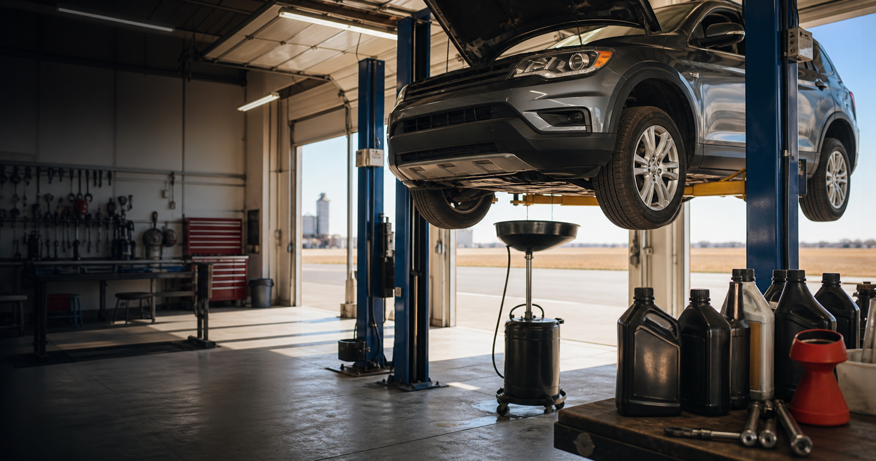Clean automotive service bay